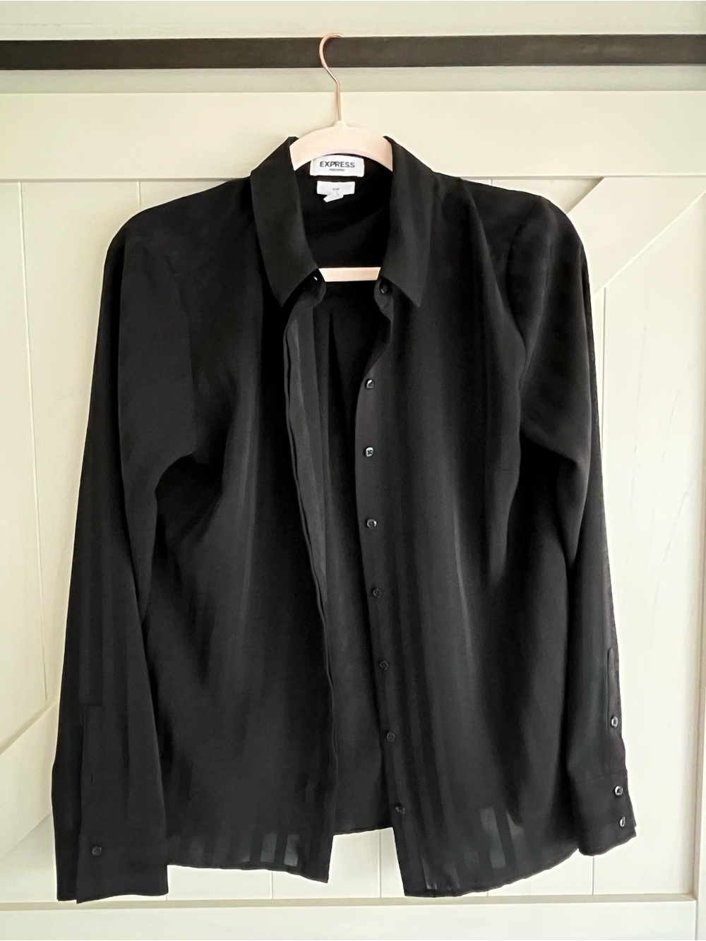 Express Women’s Black Button-Up Dress Shirt